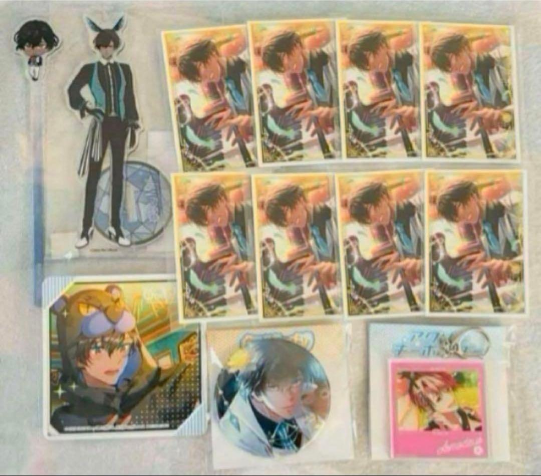 おべいみー　シメオン　アクスタ　フォトプロップス　チェキ8枚　ホロ缶バッジ　ほか