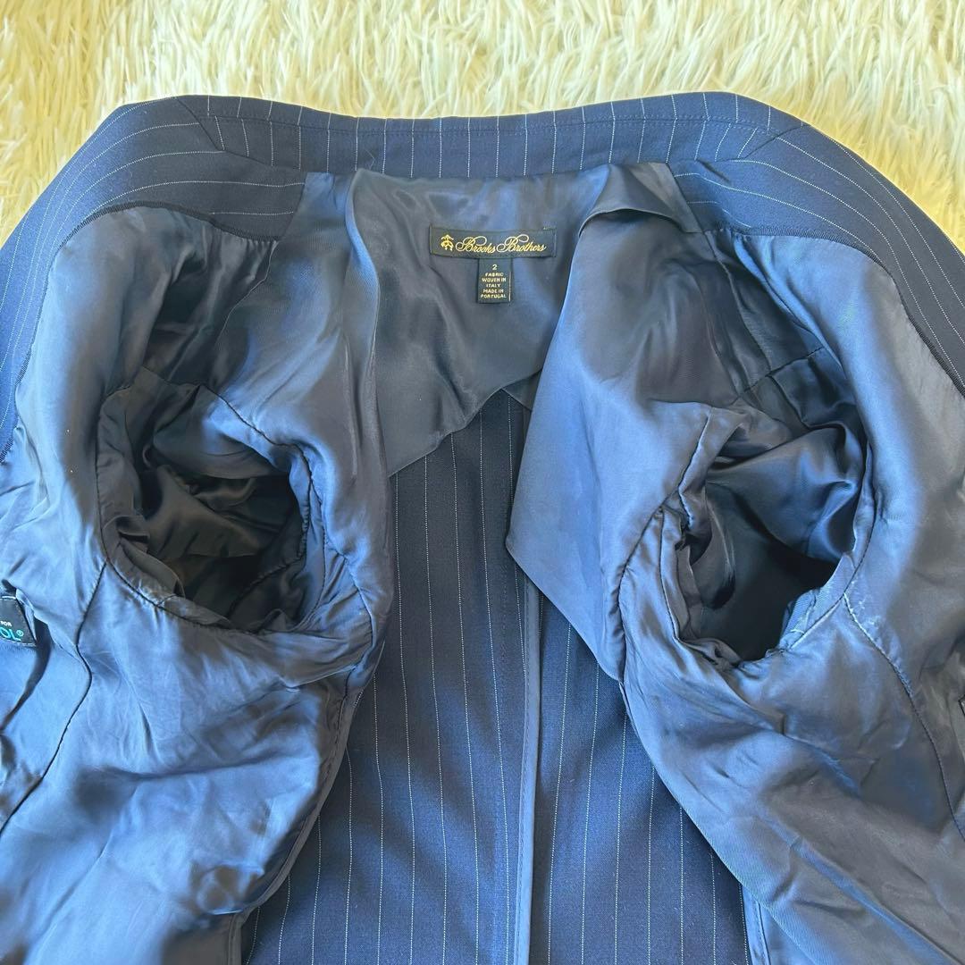 最高級　BrooksBrothers×REDA ストライプ　パンツスーツ M 紺