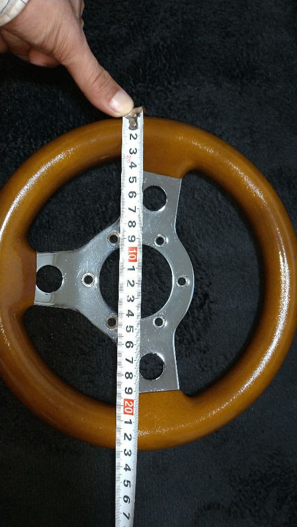 ウッド風 23パイ ハンドル 小径ステアリング 木目調街道レーサー