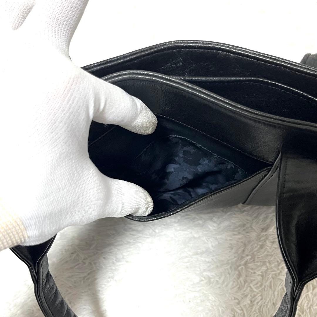 ✨美品✨アニアリ レザー トートバッグ ビジネスバッグ カモフラ 黒 A4可