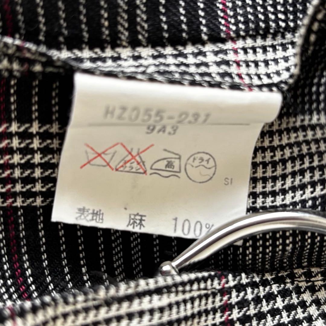 YVES SAINT LAURENT✨ダブルブレスト　スカートスーツ　チェック麻