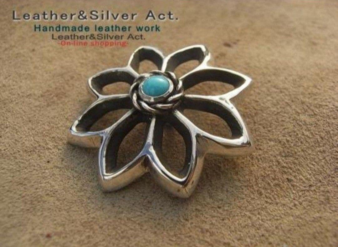 シルバーコンチョ　ヘアゴム　髪留め　ターコイズアクセサリー　金具指定可です