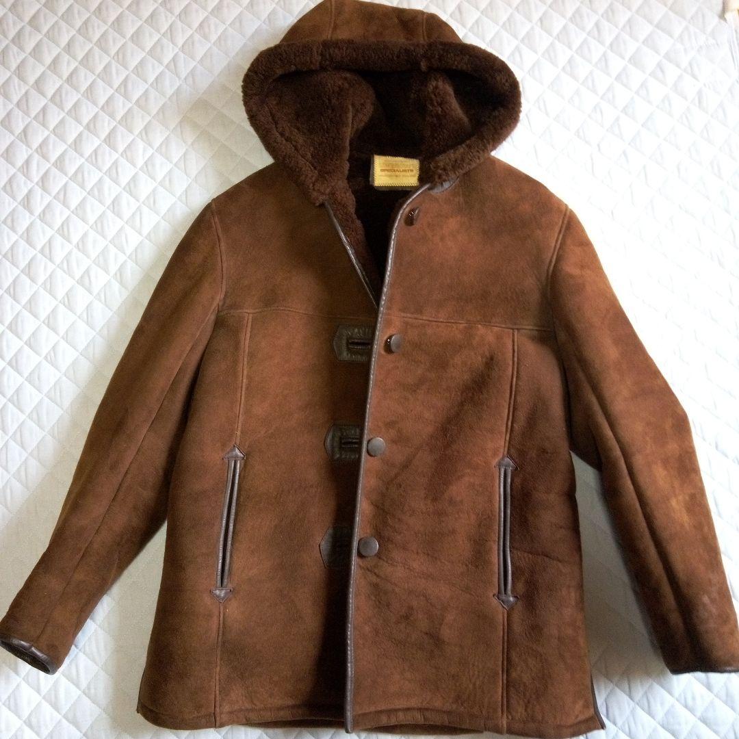 レザーコート 美品 フード付革コート