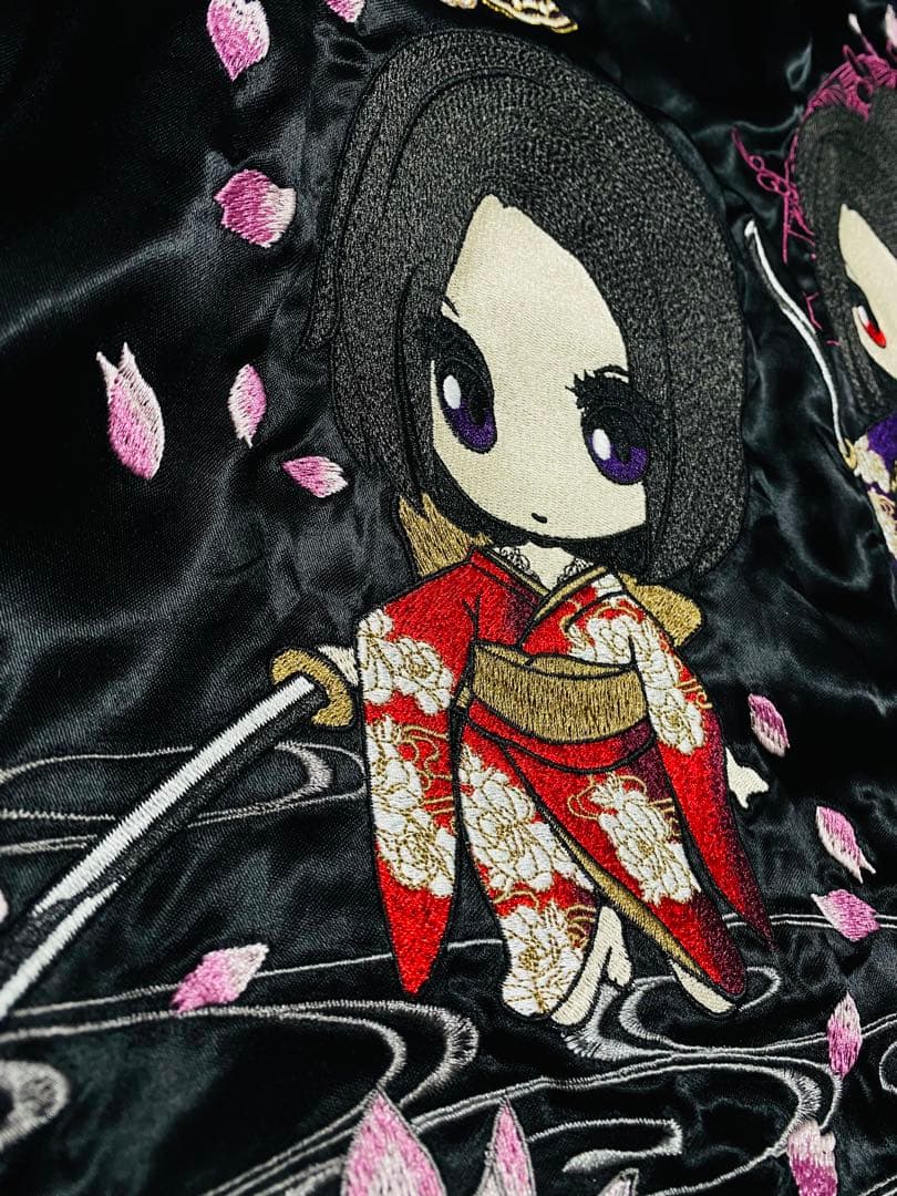 未使用 美品 DIVINE ２面用 レーヨン ちび 桜 日本限定 スカジャン