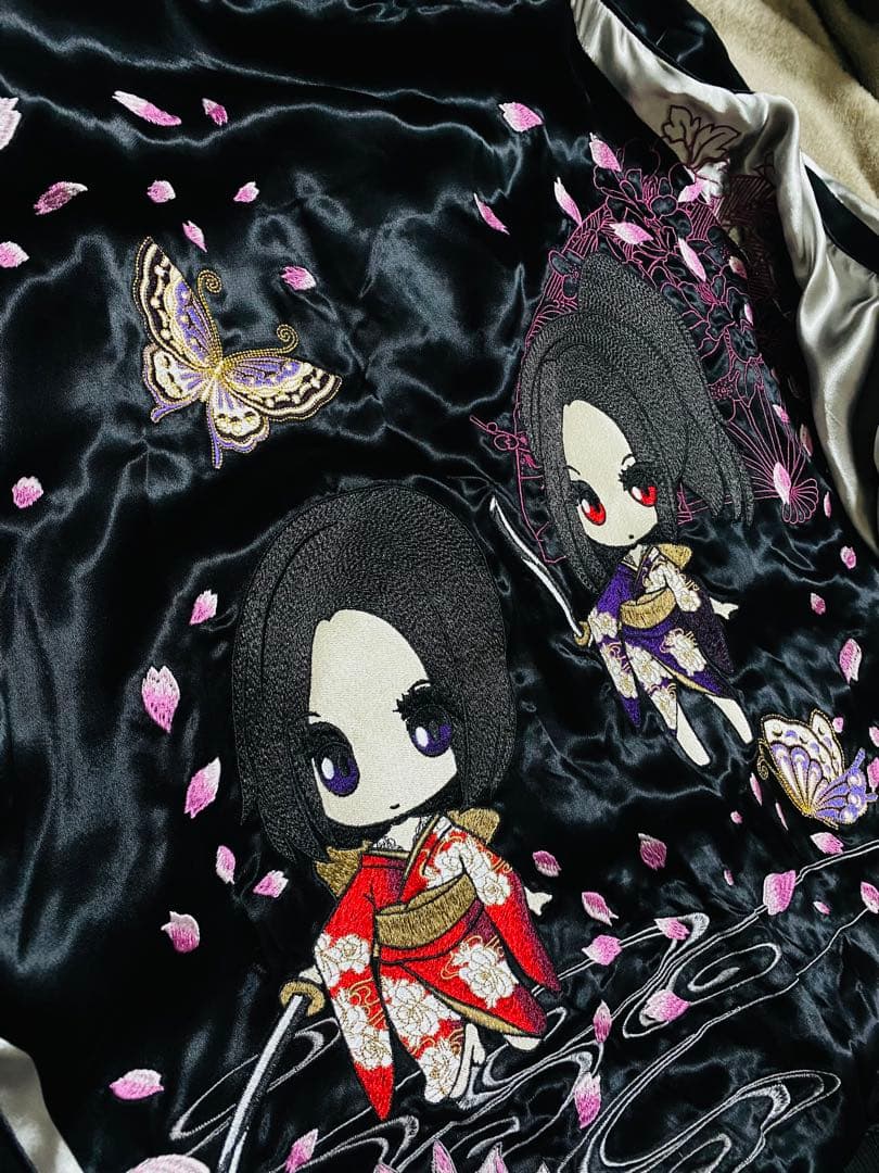 未使用 美品 DIVINE ２面用 レーヨン ちび 桜 日本限定 スカジャン