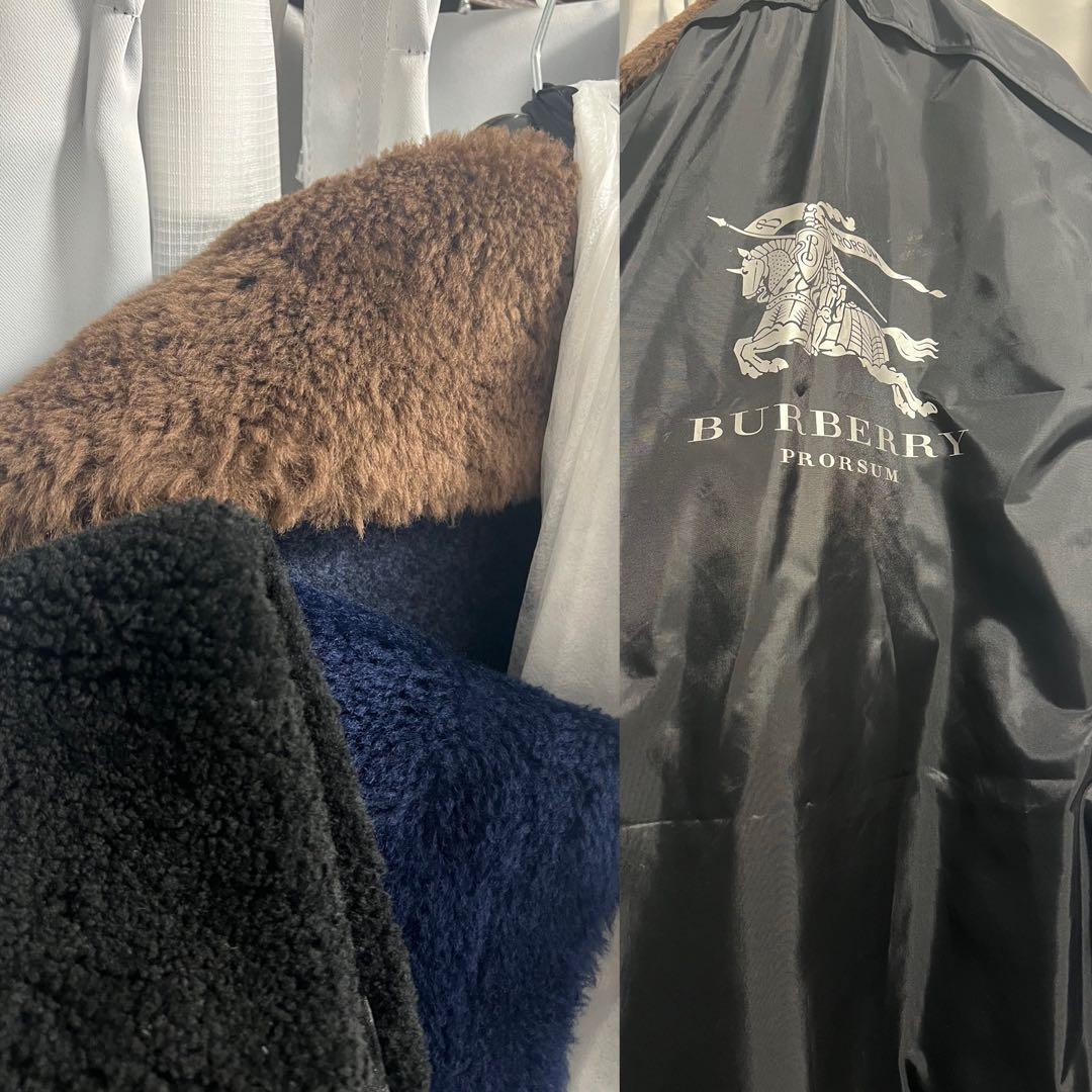 超希少 BURBERRY バーバリー 最高級ライン 襟ムートン コート Y2K