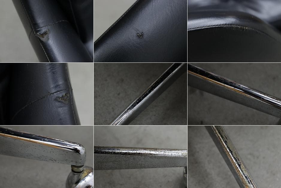 ヴィンテージ ハイバック キャスターチェア 合皮 オフィス 書斎 PC レトロ