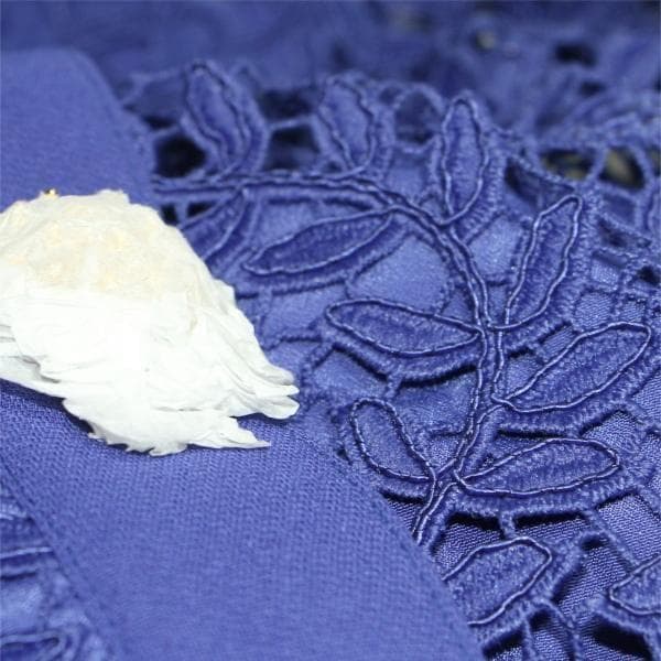 コ*マ様 セルフポートレイト ワンピース ローズレース ボタン ブルー UK8