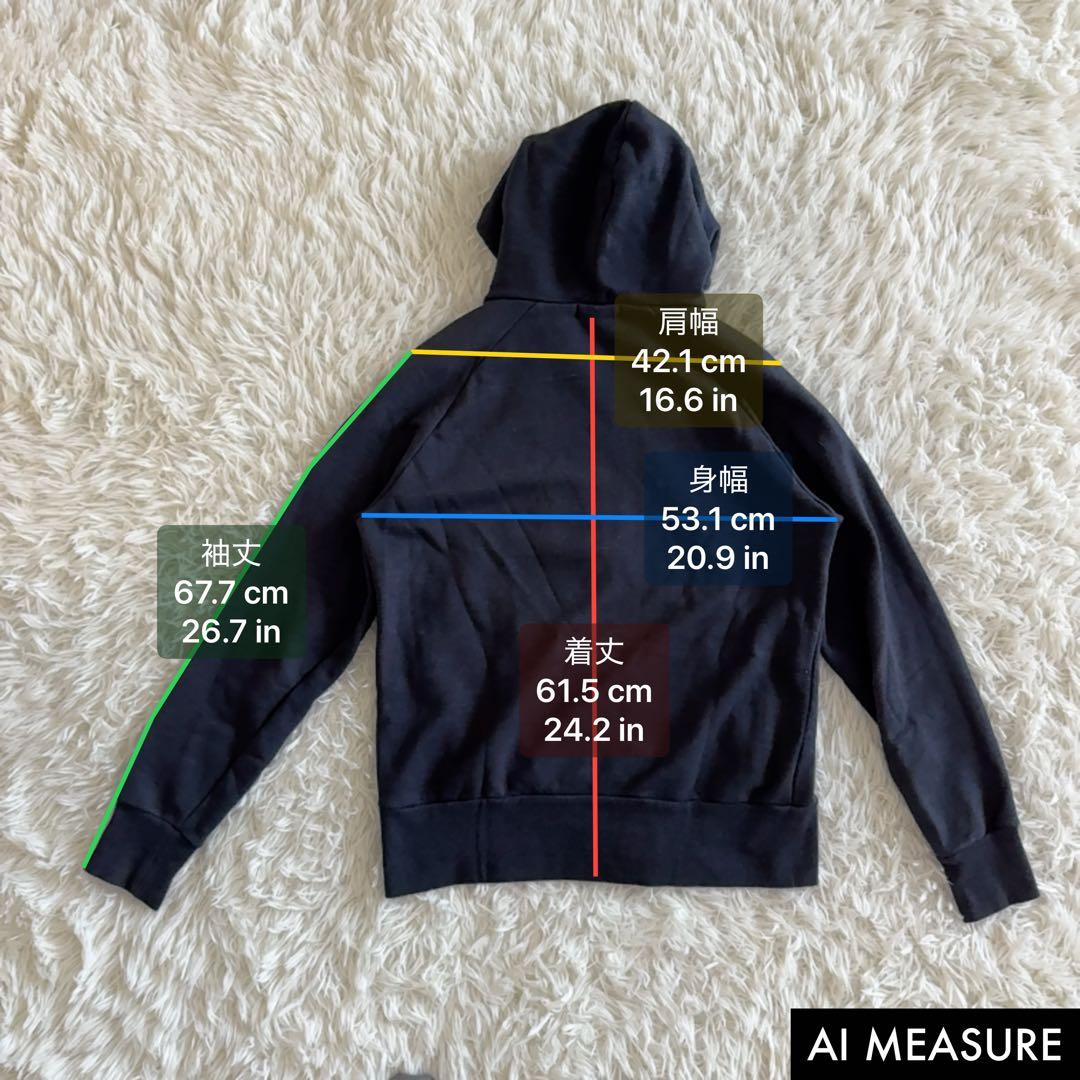 フレッドペリー フルジップパーカー 胸元ロゴ刺繍入り メンズLサイズ ネイビー