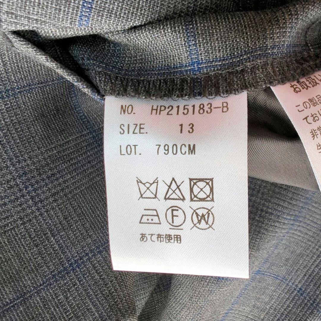 美品☆ HILTON Super 110 グレー チェック柄 パンツスーツ L