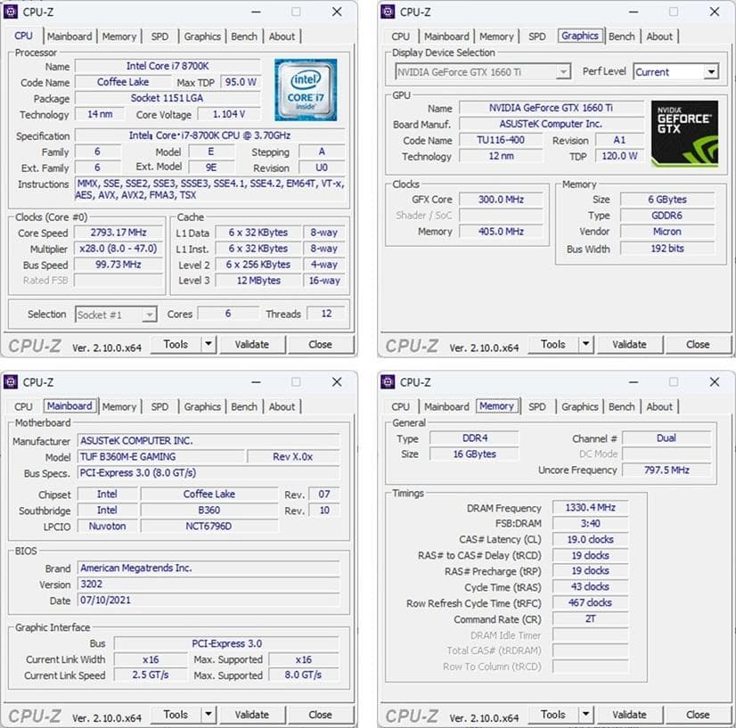 ゲーミングPC/Core i7 8700K/GTX1660Ti/メモリ16GB