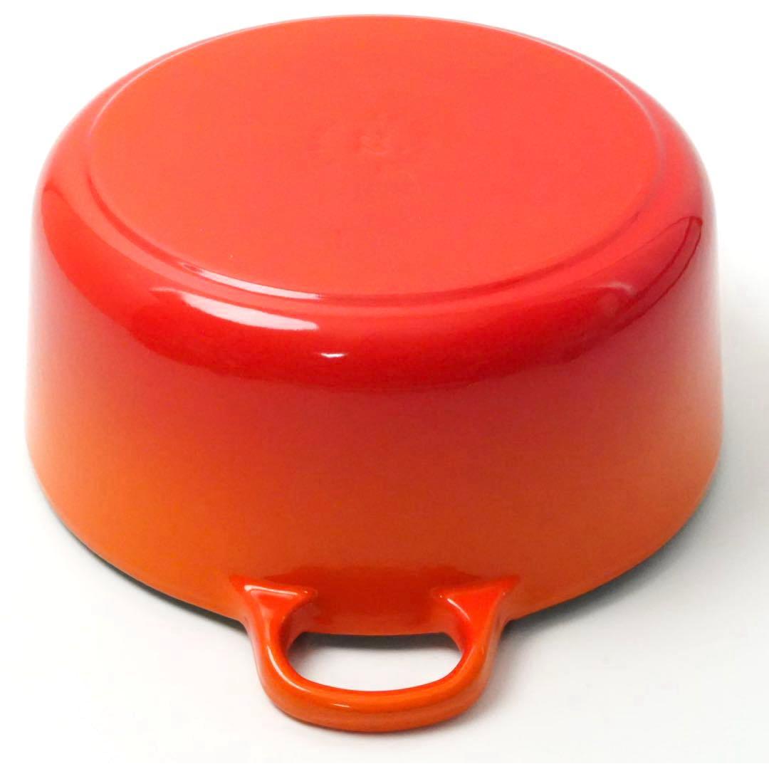 【美品】LE CREUSET　ココット ロンド オレンジ　22cm
