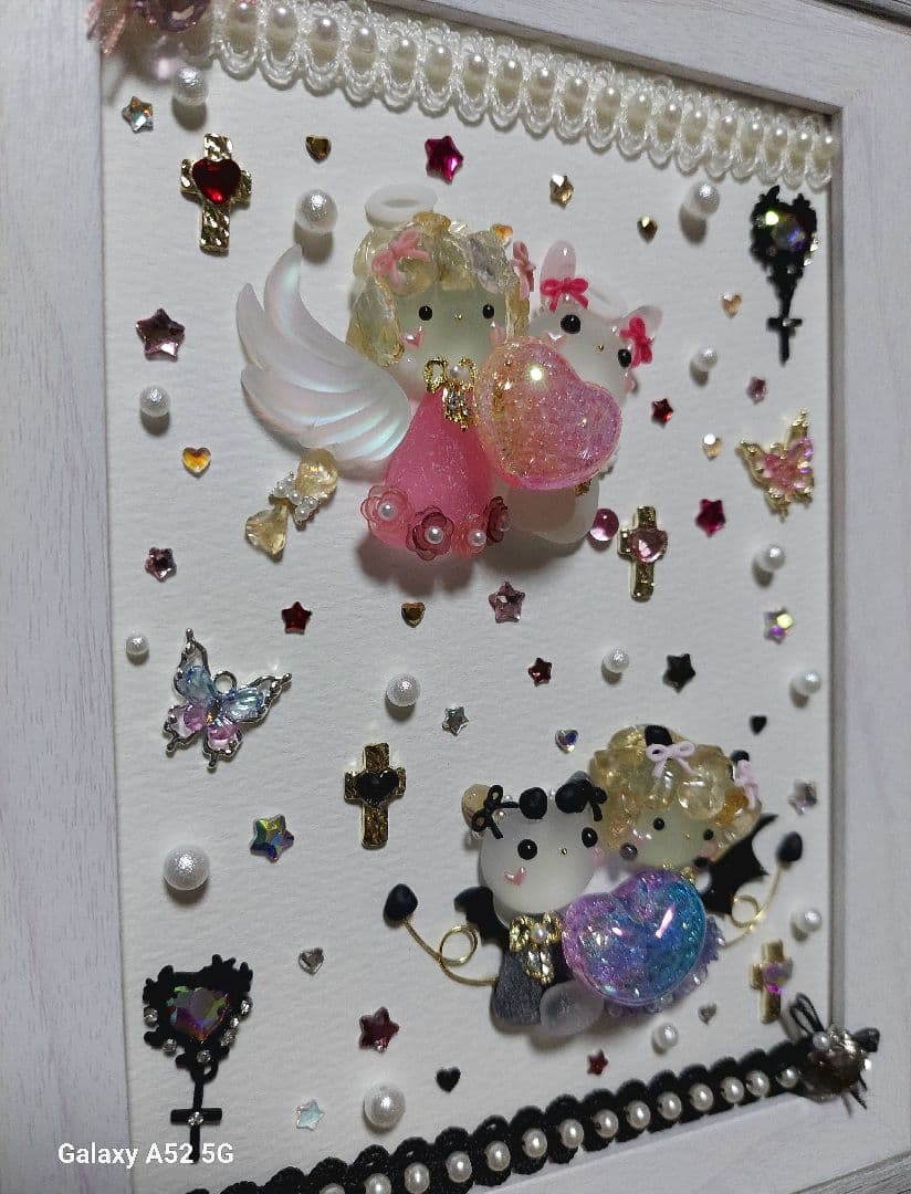 シーグラスアート 天使ちゃんと悪魔ちゃん♪お取り置き中です(⋆ᴗ͈ˬᴗ͈)”