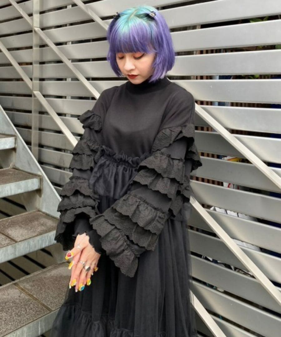 Candy Stripper FRILL SLEEVE SWEAT ワンピース