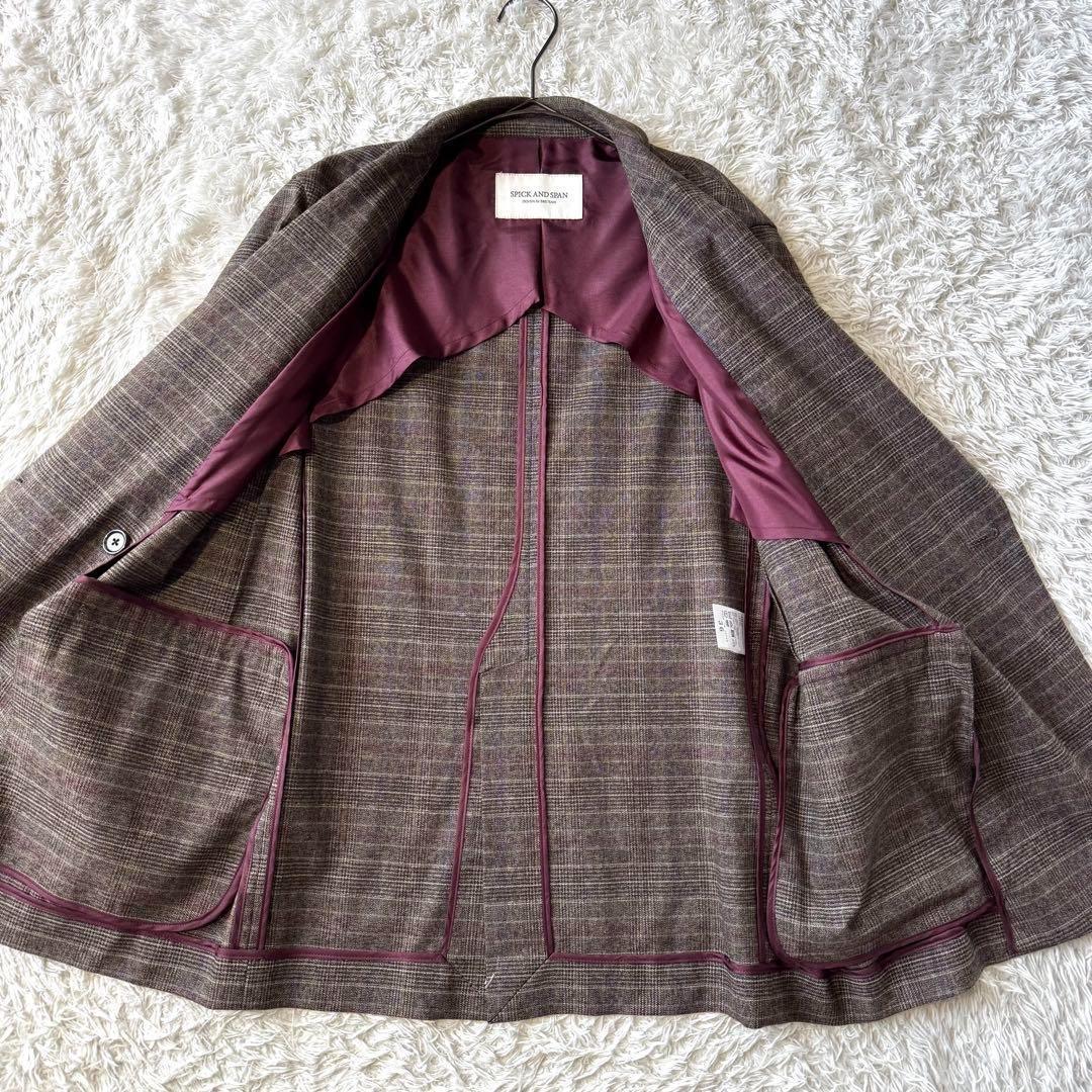 スピックアンドスパン　グレンチェック　スーツ　セットアップ　テーラードジャケット