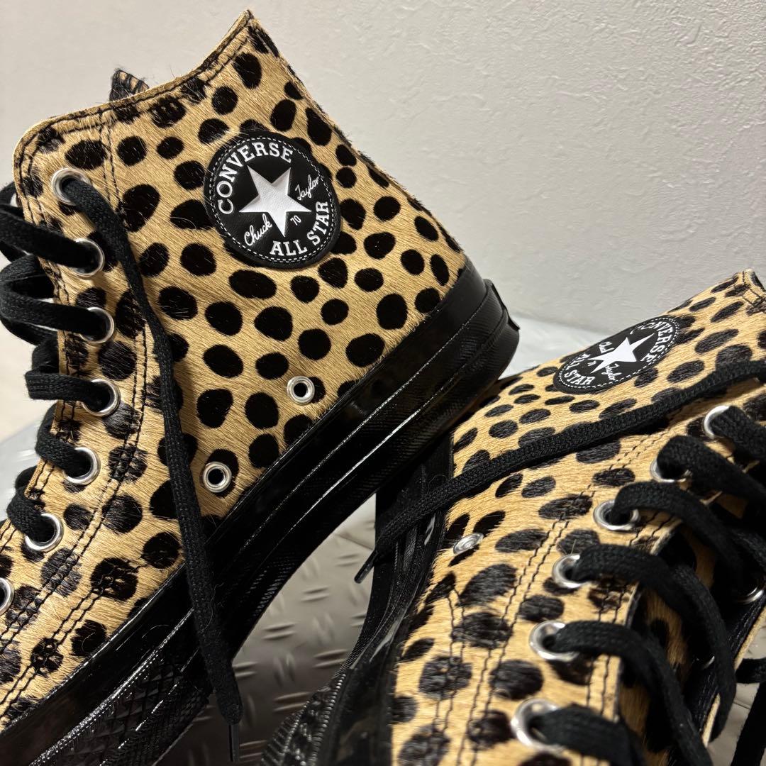 27cm ゴールド 豹 レザー ct70 チャックテイラー コンバース 古着