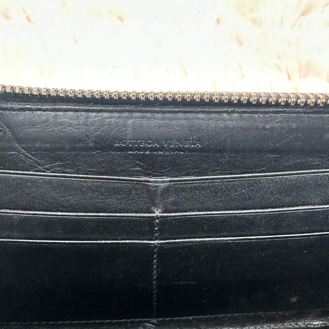 ✨美品✨ボッテガヴェネタ　長財布　ラウンドジップ　イントレチャート　黒