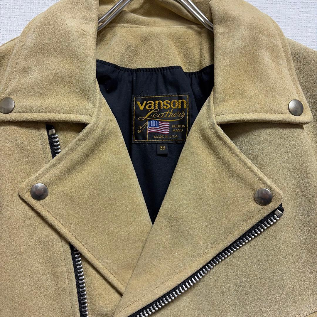 未使用バンソン vanson C2R 36ベージュスエードライダースカスタム