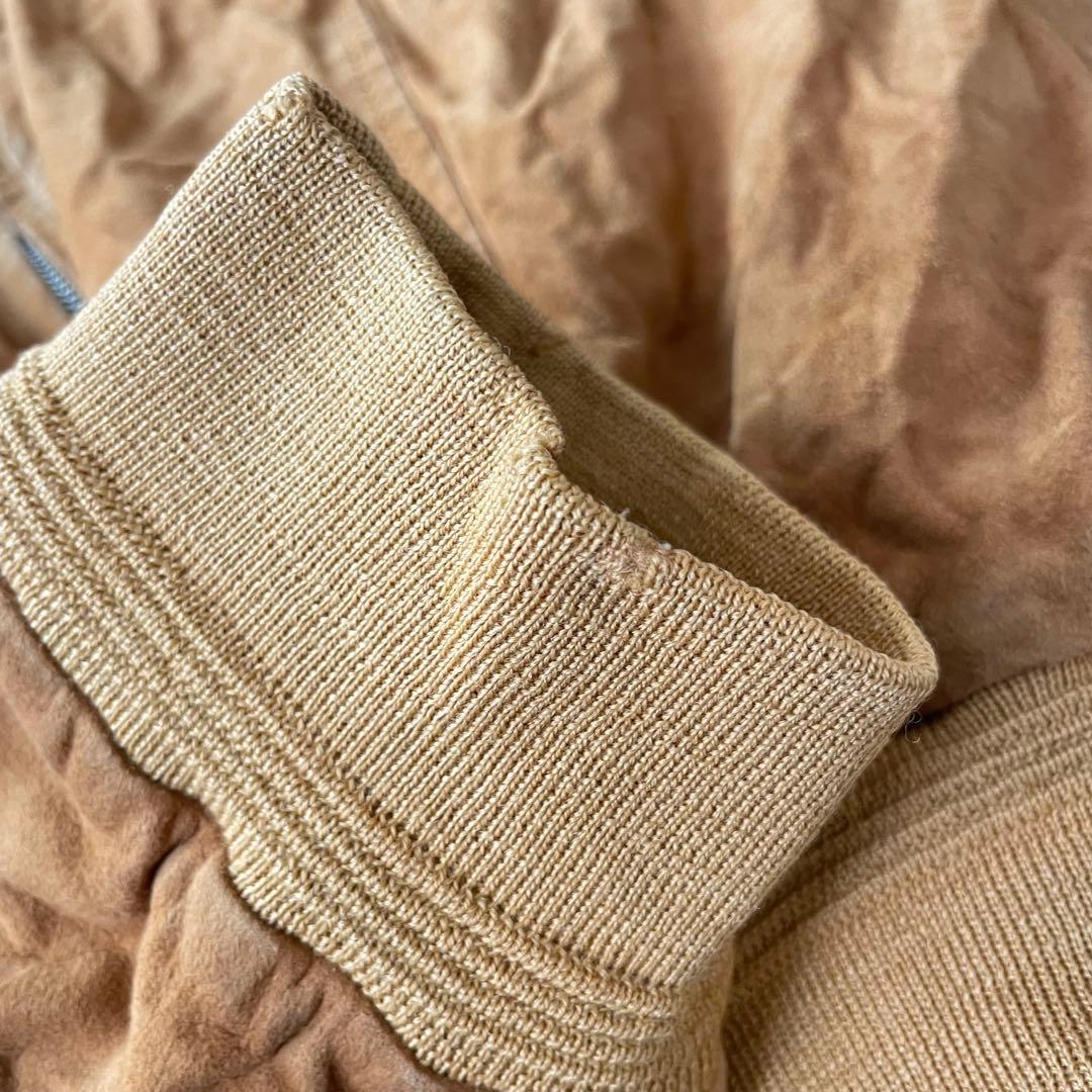 本革 ヴィンテージ スエードレザーブルゾン ユーロ古着 キャメル 56