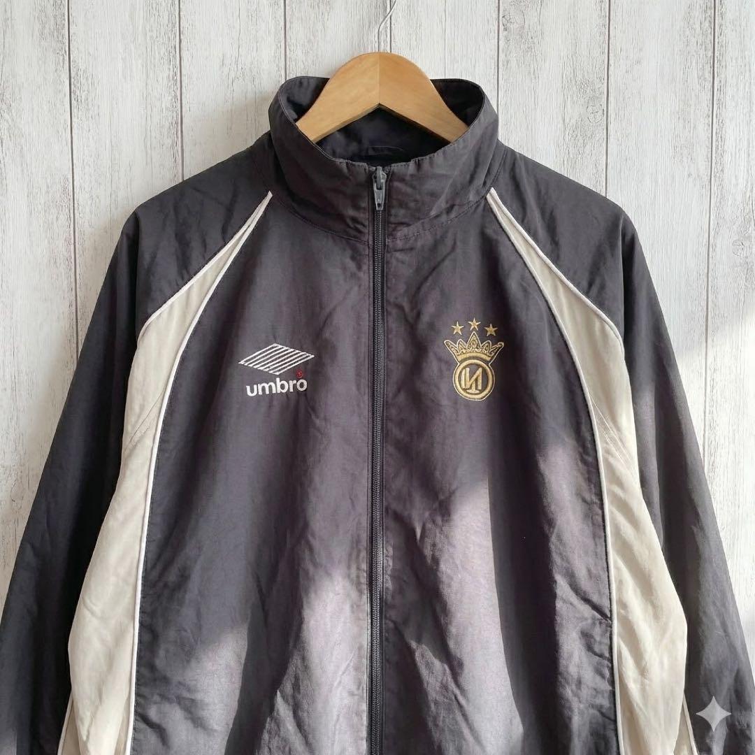 UMBRO×9090ナイロンジャケット コラボ 刺繍ロゴ　王冠　エンブレム　古着