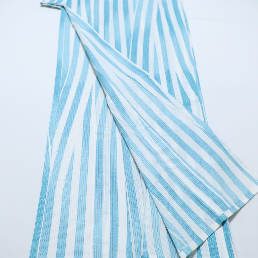 ねこマダム◆撫松庵◆綿縦絽◆ストライプ模様◆木綿◆浴衣◆綿着物としても