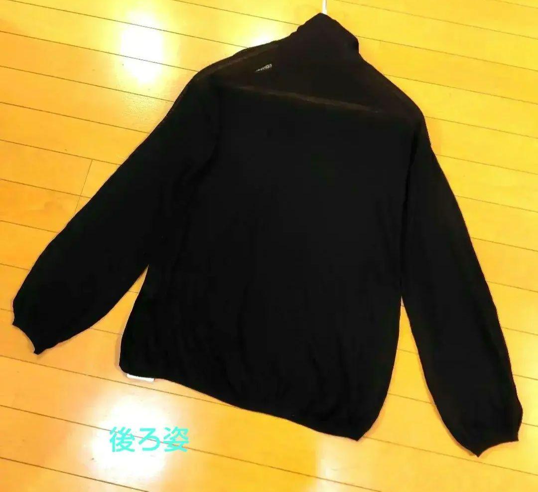 専用レリアン近年モデル 薄手 シアー感黒長袖ニットプルオーバートップス11L