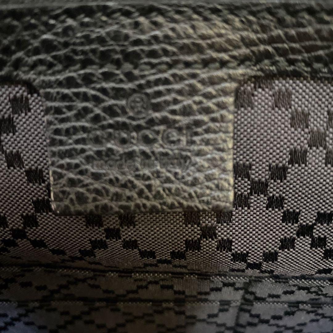 GUCCI グッチ ブラックレザー ビジネスバッグ ボストンバッグ