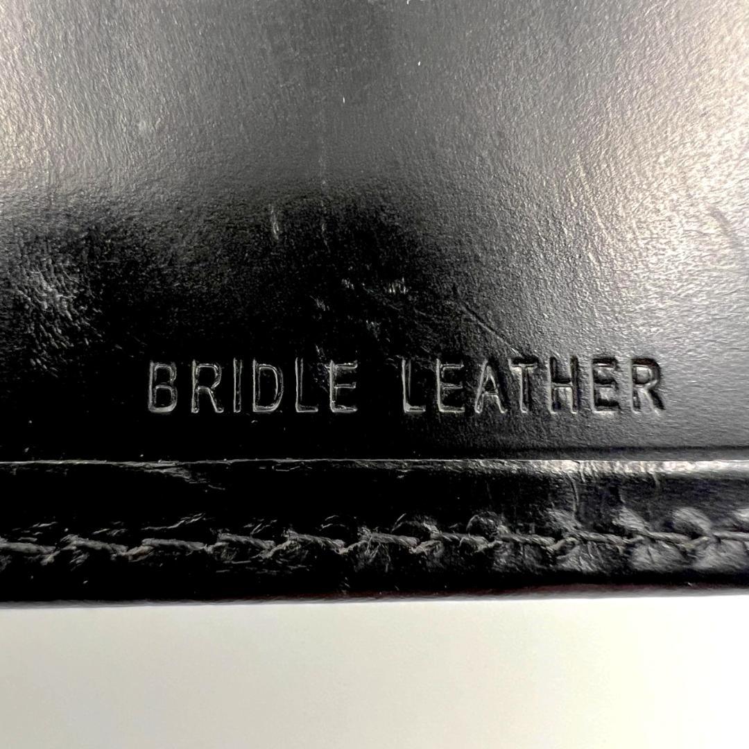 ホワイトハウスコックス☆メンズフラップ長札 ブライドルレザー本革 黒 イギリス製