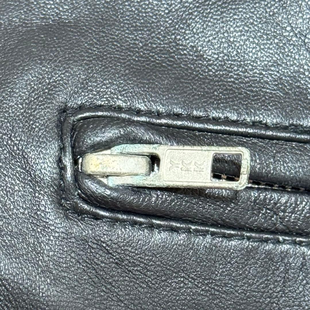 レニウム RHENIUM シングル　ライダースジャケット　羊革　46　ブラック