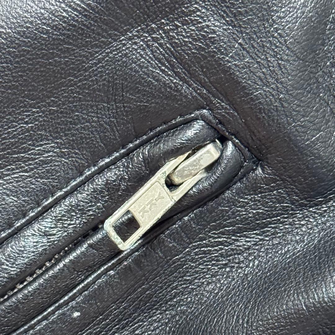 レニウム RHENIUM シングル　ライダースジャケット　羊革　46　ブラック