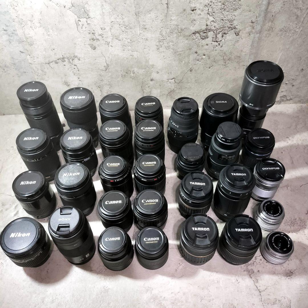 【ジャンク】 カメラ レンズ　まとめ売り　Canon　NIKON 等　31本