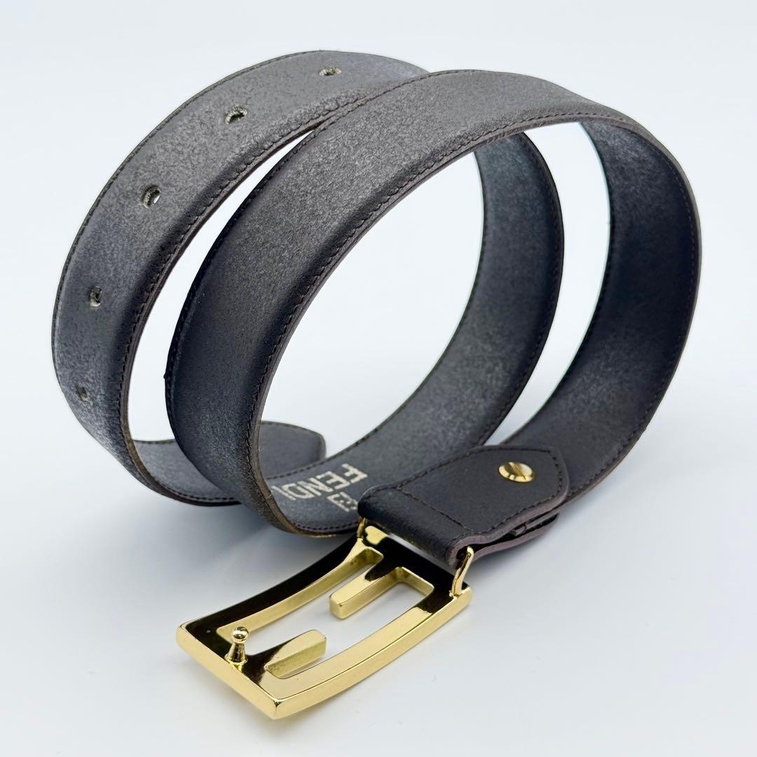 ✨良品✨FENDI ベルト FFバックル ゴールド金具箱付 純正ベルト 男女兼用