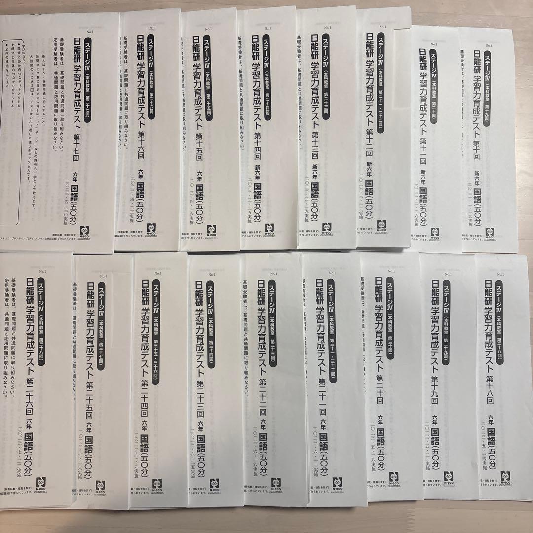 日能研 6年生前期 育成テスト 全17回分