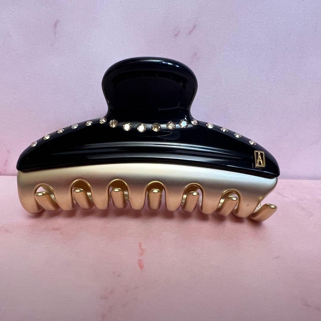 アレキサンドルドゥパリ　ヘアクリップ　スワロフスキー　ブラック　ゴールド　美品