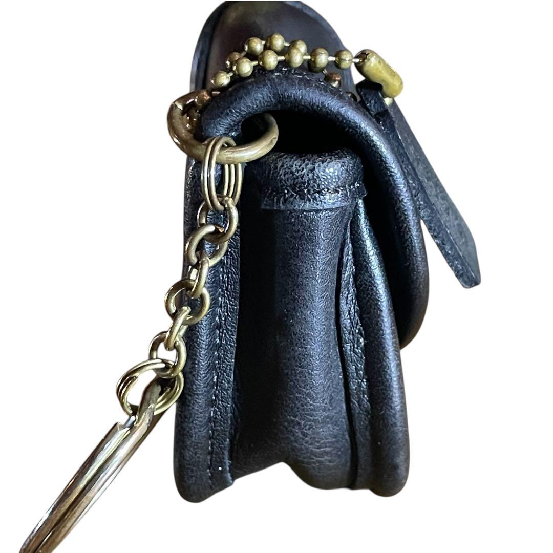 美品　オールドコーチ　ケース　レザー　ネイビー　ターンロック　小銭入れ