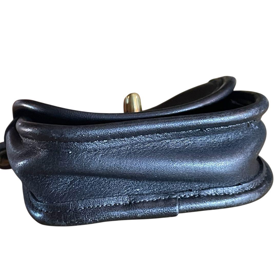 美品　オールドコーチ　ケース　レザー　ネイビー　ターンロック　小銭入れ