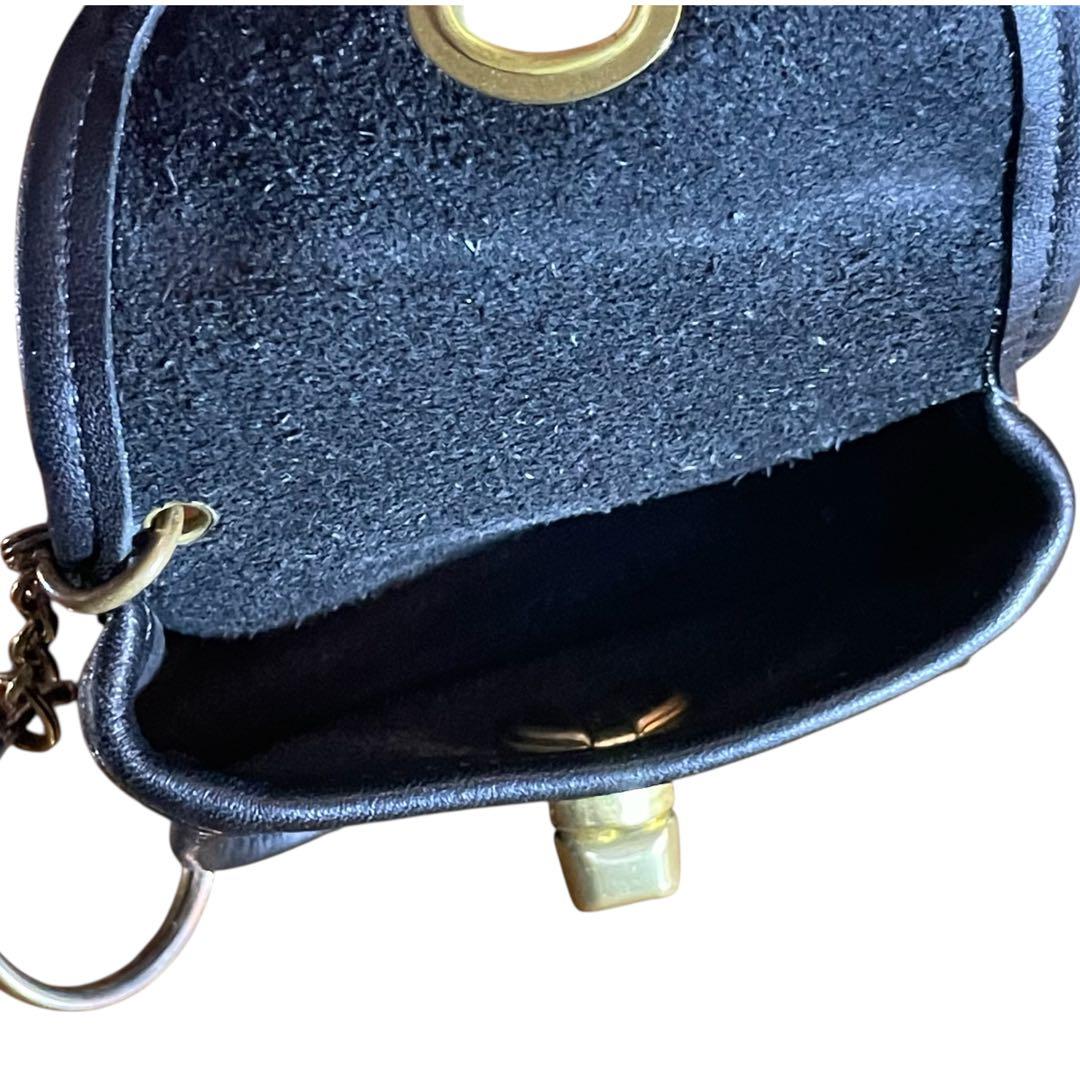 美品　オールドコーチ　ケース　レザー　ネイビー　ターンロック　小銭入れ