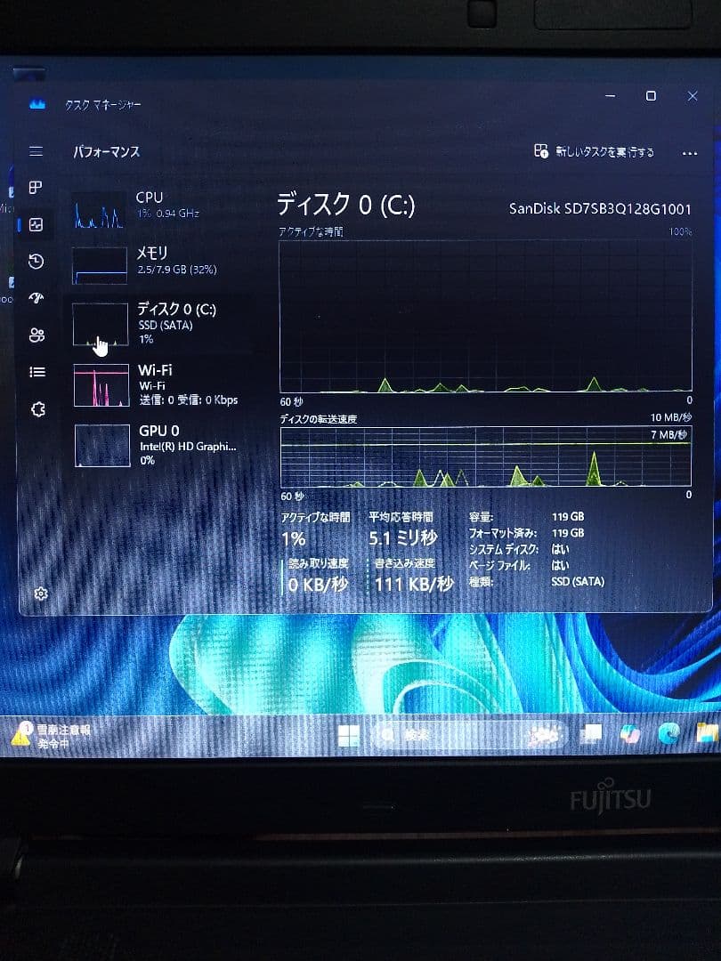 FUJITSU　LIFEBOOK　Windows11pro