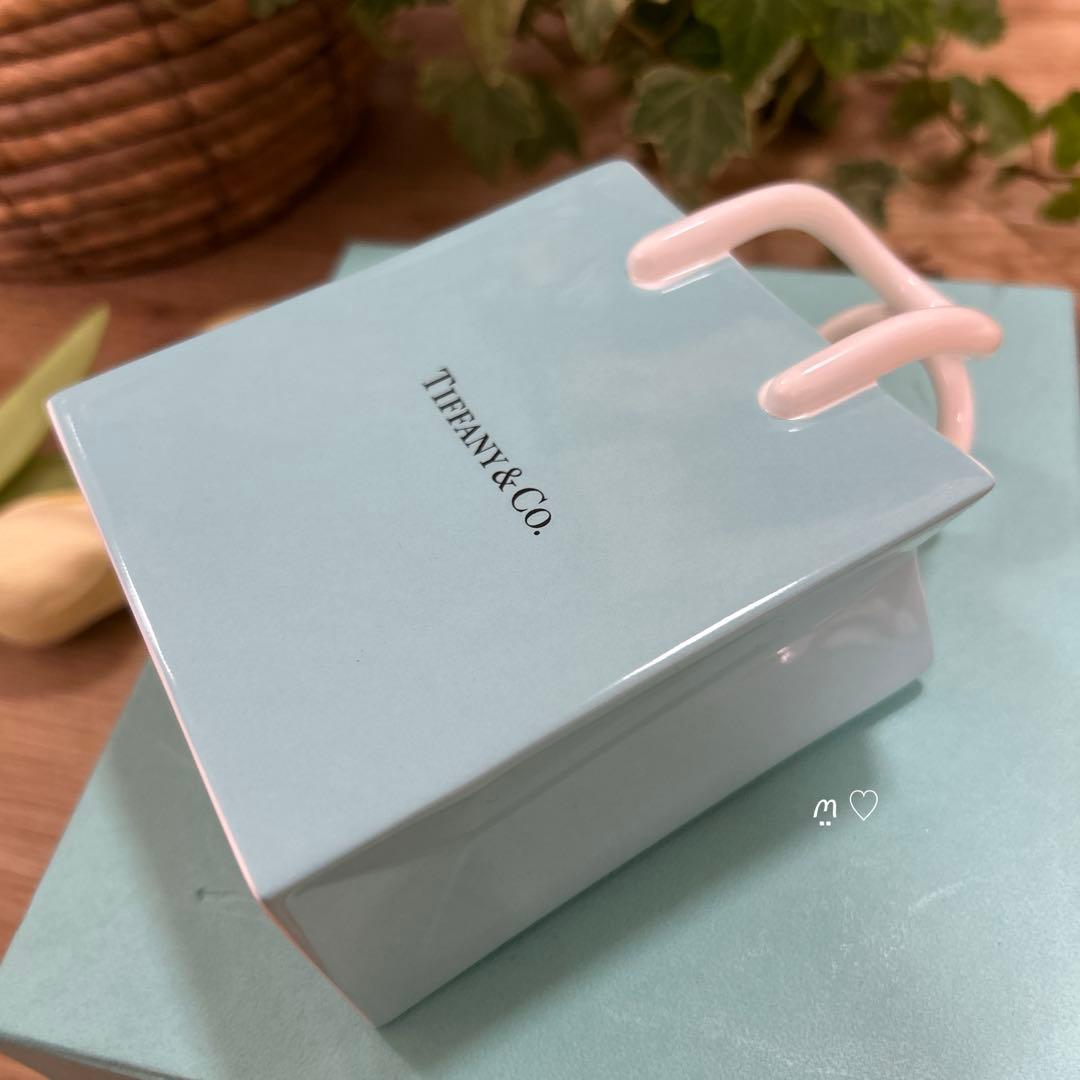 ティファニー　 ショッパー　ショッピングバッグ　オーナメント　陶器インテリア置物