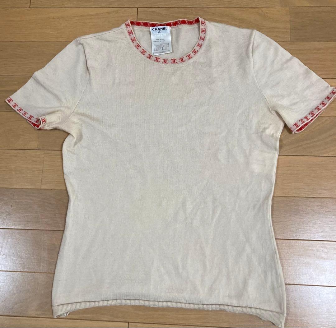 CHANEL シャネル　カシミア　半袖ニット　38