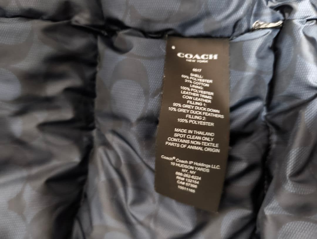 COACHダウンジャケット フード付き