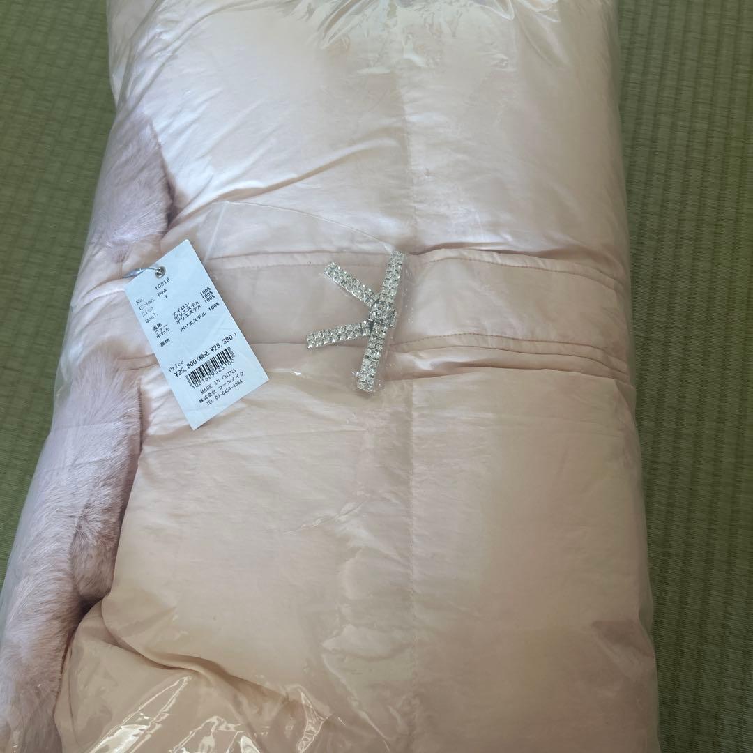 エムミーエメ Bijou ribbon down jacket pink