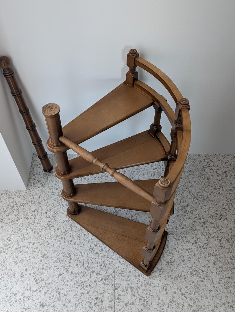 ビンテージ ライブリーステップ 螺旋階段 飾り棚 踏み台 ミッドセンチュリー