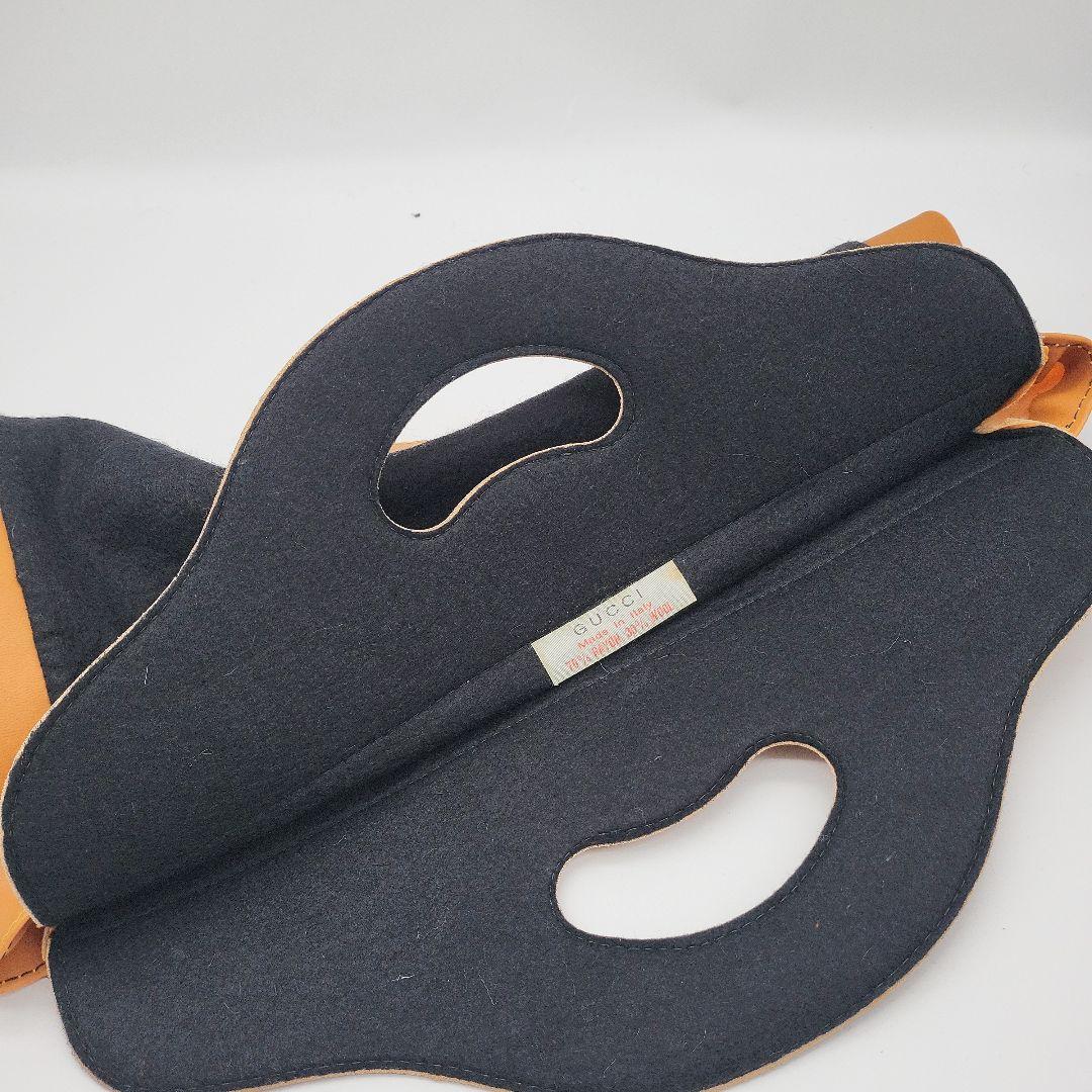 GUCCI オールド グッチ　フェルト カーフ レザー ハンドバッグ