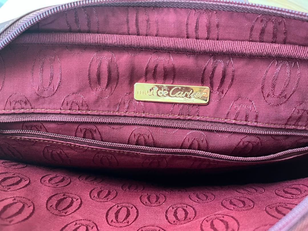 美品 カルティエ トートバッグ A4収納可 ボルドー