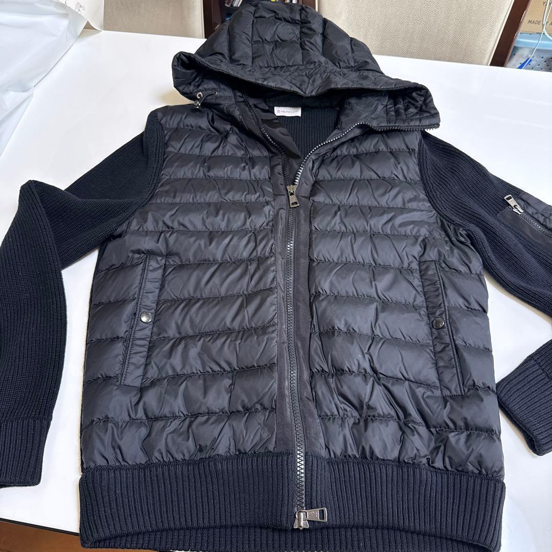 MONCLER フード付きダウンジャケット L ブラック