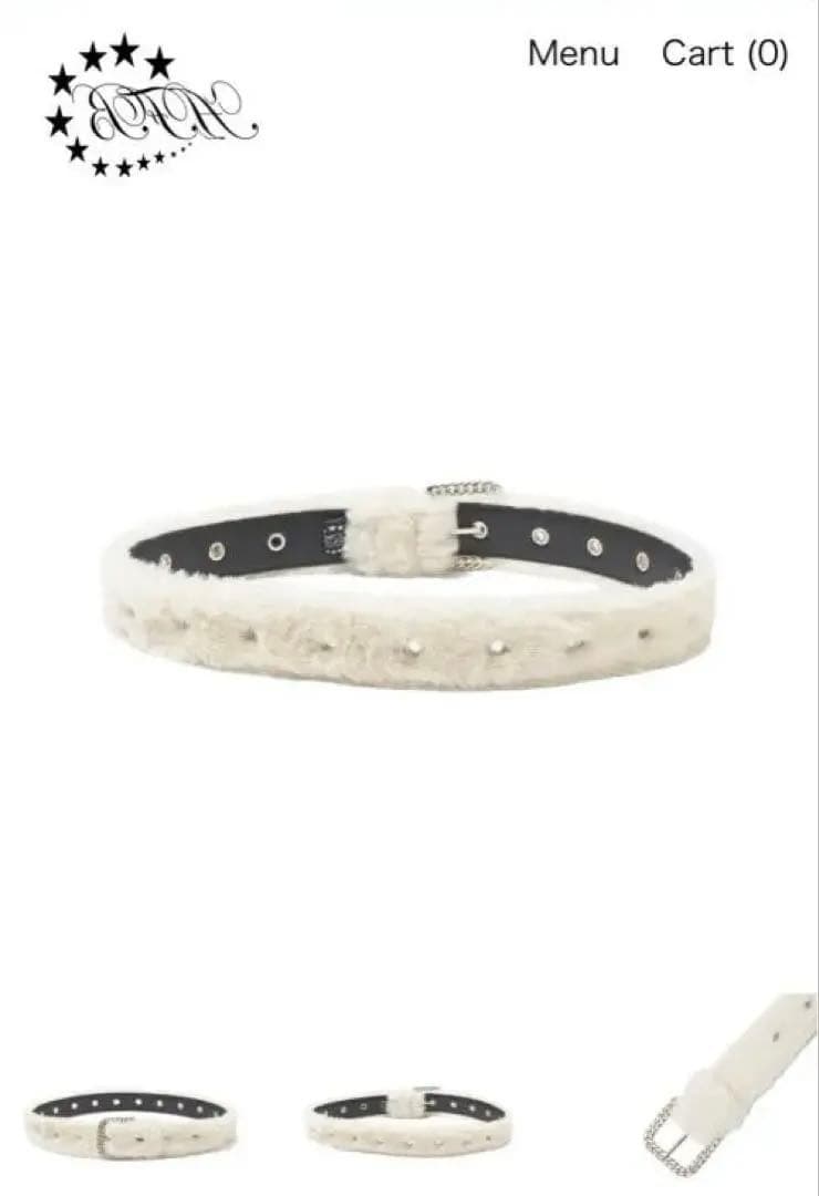 AFB FUR BELT ホワイト　L