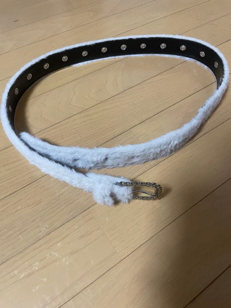 AFB FUR BELT ホワイト　L