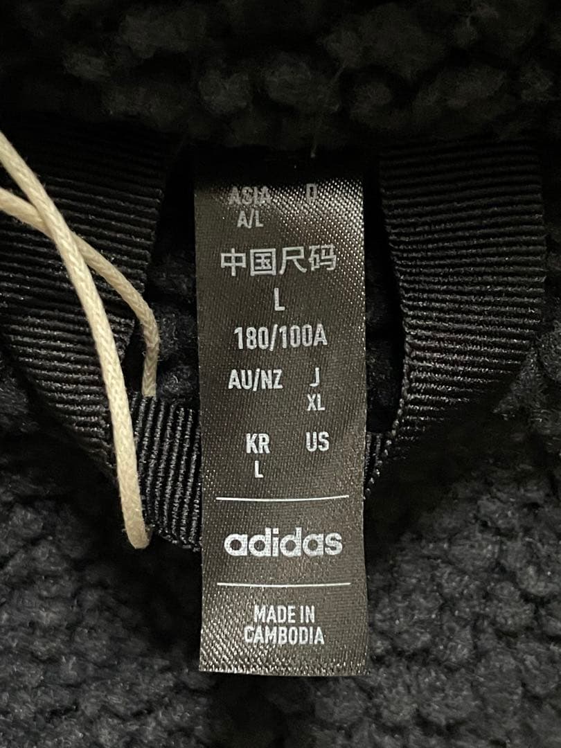 adidas ボアロングコート JG8514 WIND.RDY 防寒 黒 XL