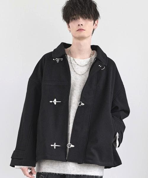 M 目立った傷等無し LILL ショート丈メルトンファイヤーマンブルゾン 黒